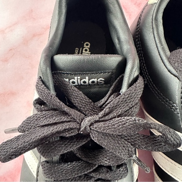 ADIDAS Women's Courtset B74560 White Black Lace-Up Sneaker Shoes Size 5 - Picture 13 of 15